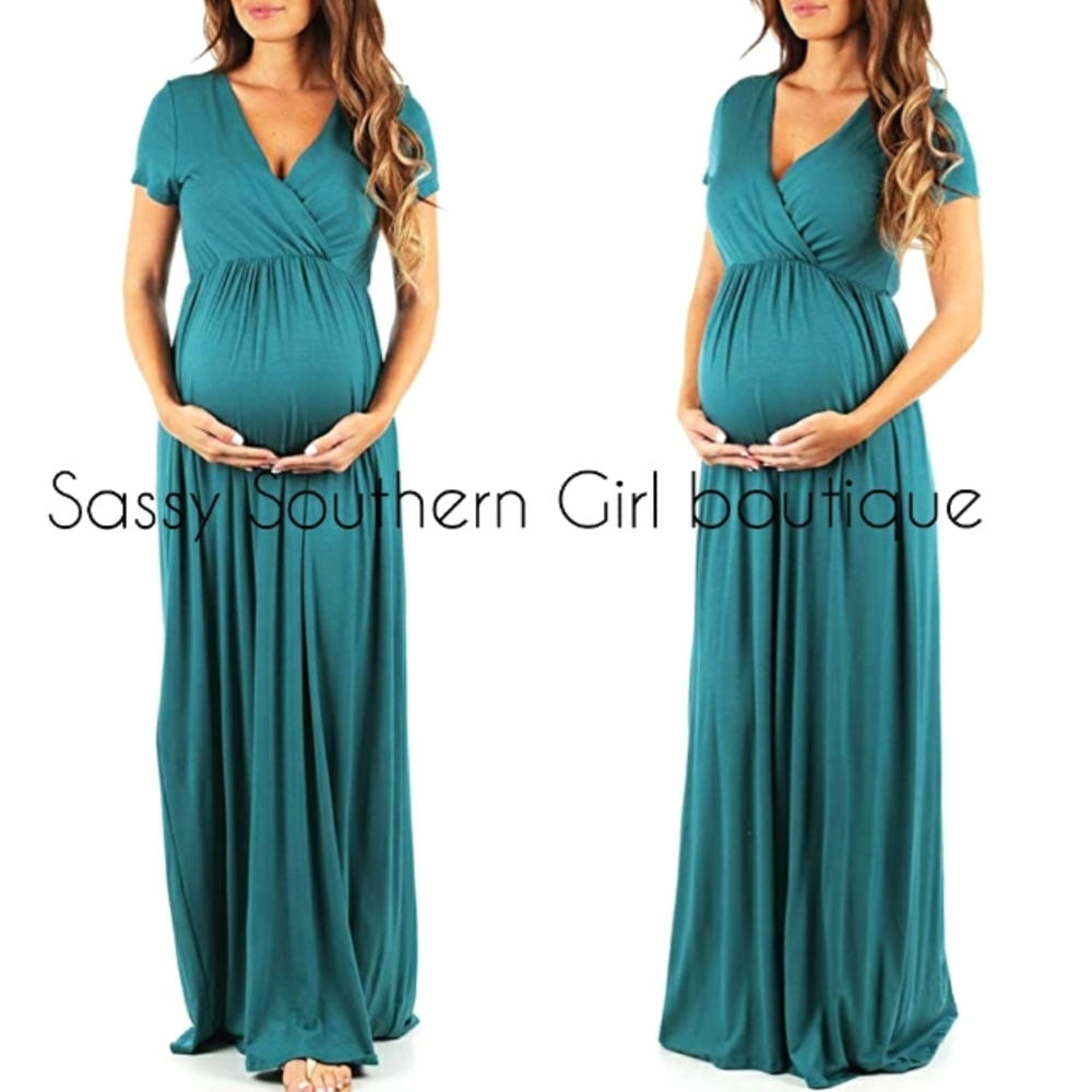 🆕⭐ Teal maternity maxi dress